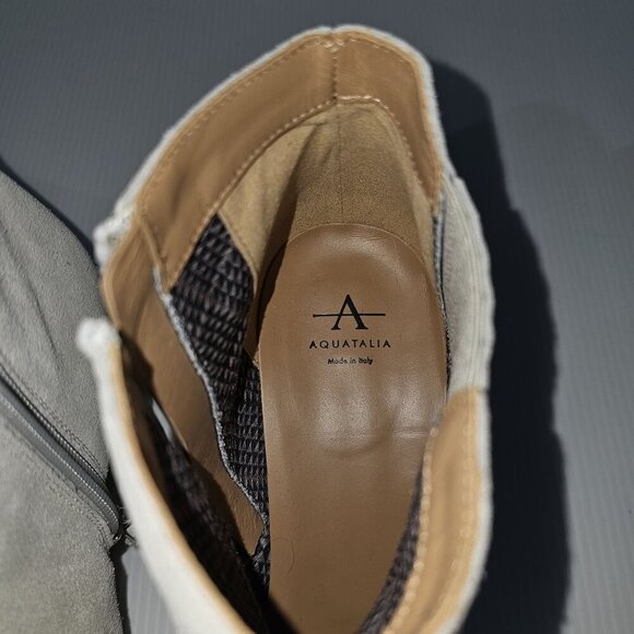 Aquatalia Charlotte Ankle Boot Womens 8.5 Grey Suede Waterproof Chelsea Heel NEW - Picture 11 of 14